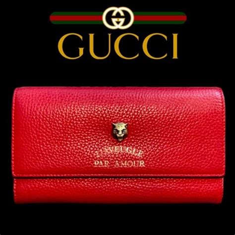 animalier continental wallet gucci|authentic Gucci purse wallet.